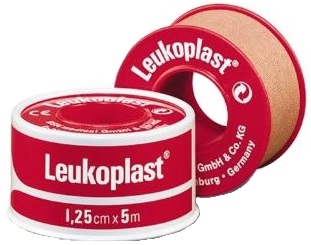 CEROTTO CHIRURGICO PER FISSAGGIO MEDICAZIONI IN ROCCHETTO LEUKOPLAST SUPPORTO VISCOSA COLOR PELLE MASSA ADESIVA CAUCCIU' OSSIDO DI ZINCO 1,25X500CM MUTUABILE - doctorpill.it