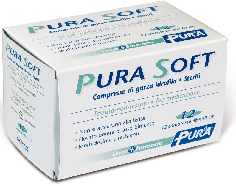 GARZA IN TESSUTO NON TESSUTO PURA SOFT 36X40CM 12 PEZZI - doctorpill.it