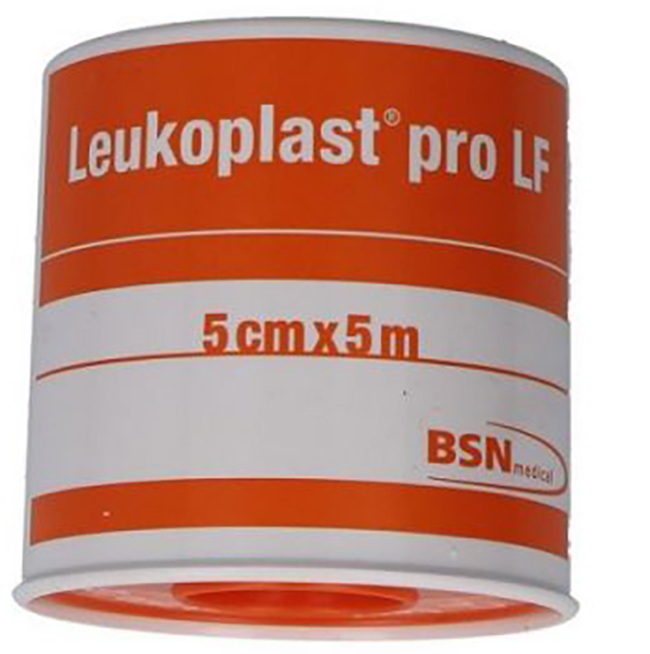 CEROTTO CHIRURGICO PER FISSAGGIO MEDICAZIONI LEUKOPLAST PRO LF SUPPORTO VISCOSA MASSA ADESIVA RESINA SINTETICA LANOLINA OSSIDO DI ZINCO CON LATTICE NATURALE 5X500CM - doctorpill.it