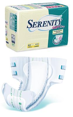 PANNOLONE PER INCONTINENZA SERENITY SOFTDRY FORMATO SUPER TAGLIA MEDIUM 30 PEZZI - doctorpill.it