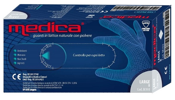 MEDICA GUANTO LATTICE N/STERILE CON POLVERE DM MISURA L 100 PEZZI - doctorpill.it