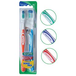 GUM SUPER TIP 463 COMPACT SPAZZOLINO MEDIO BONUS PACK 2 PEZZI - doctorpill.it