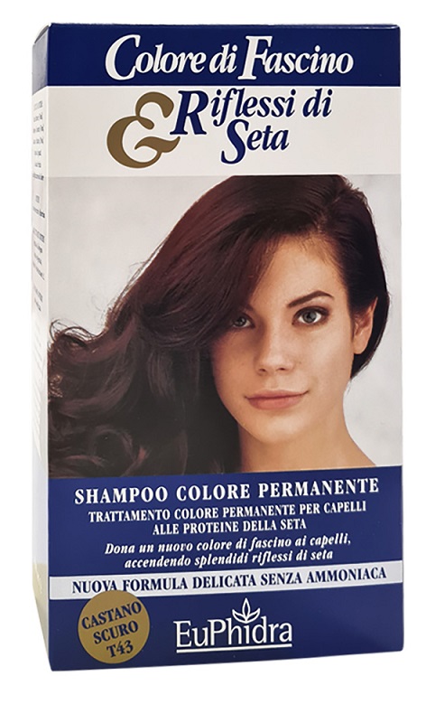 EUPHIDRA COLORE DI FASCINO & RIFLESSI DI SETA SHAMPOO COLOR PERMANENTE 43 CASTANO SCURO 120 ML - doctorpill.it