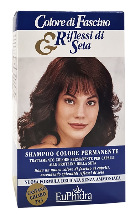 EUPHIDRA COLORE DI FASCINO & RIFLESSI DI SETA SHAMPOO COLORE PERMANENTE 45 CASTANO CHIARO 120 ML - doctorpill.it