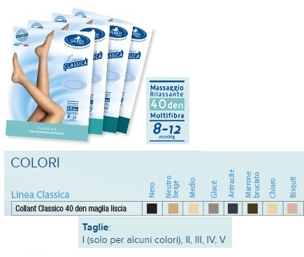SAUBER COLLANT 40 DENARI MAGLIA LISCIA NERO 3 LINEA CLASSICA - doctorpill.it
