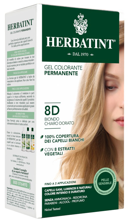 HERBATINT 8D BIONDO CHIARO DORATO 150 ML - doctorpill.it