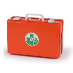 VALIGETTA BASE MEDIC 2 SECONDO DM 388 ALLEGATO 1 PER AZIENDE GRUPPO A/B COLORE ARANCIO +SUPPORTO PER ATTACCO A PARETE +MANIGLIA PER TRASPORTO +GUARNIZIONE NEOPRENE +2 CLIP CHIUSURA - doctorpill.it