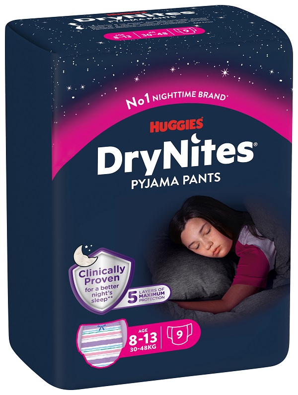 PANNOLINO HUGGIES DRYNITES 8/13 ANNI GIRL L 30/48KG 9 PEZZI - doctorpill.it