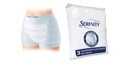 MUTANDINA A RETE PER INCONTINENZA SERENITY PANTY COMFORT M 3 PEZZI - doctorpill.it