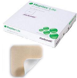SCHIUMA DI POLIURETANO ASSORBENTE SOTTILE CON STRATO DI CONTATTO IN SILICONE MORBIDO MEPILEX LITE 15X15 5 PEZZI - doctorpill.it