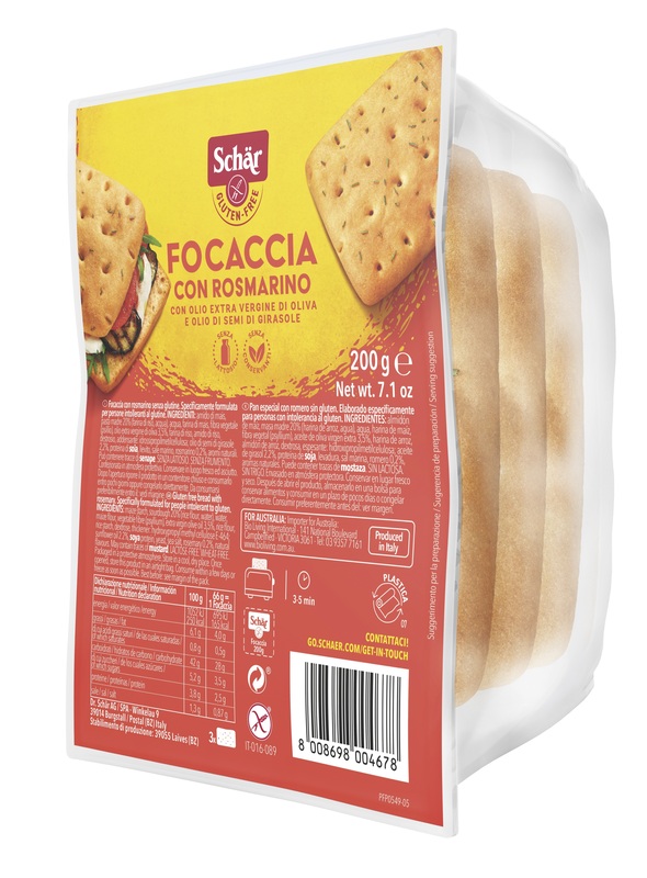 SCHAR FOCACCIA CON ROSMARINO SENZA LATTOSIO 200 G - doctorpill.it