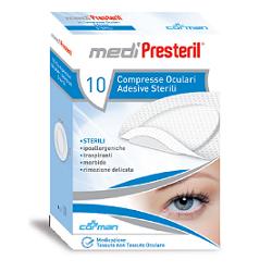 GARZA COMPRESSA OCULARE MEDIPRESTERIL ADESIVA TNT 6,5X9,5CM 10 PEZZI - doctorpill.it