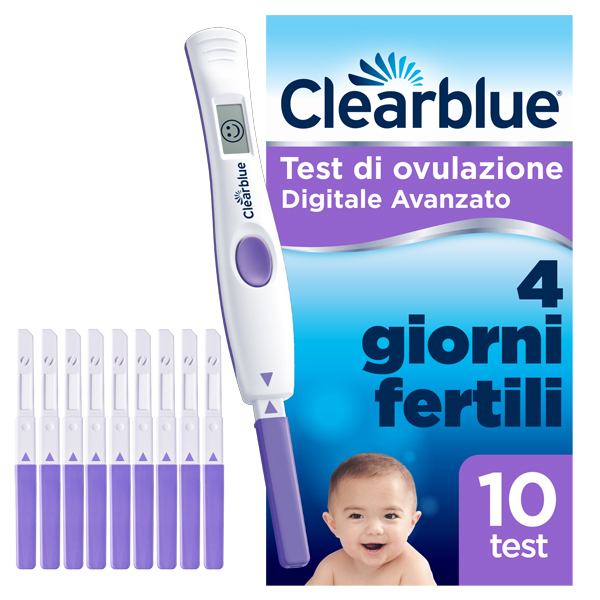 TEST DI OVULAZIONE CLEARBLUE DIGITALE AVANZATO 10 PEZZI - doctorpill.it