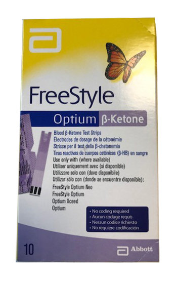 STRISCE MISURAZIONE CHETONEMIA OPTIUM BETA KETONE 10 PEZZI - doctorpill.it