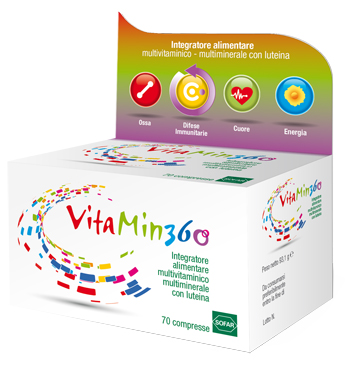 VITAMIN 360 MULTIVITAMINICO MULTIMINERALE 70 COMPRESSE ASTUCCIO 93,10 G - doctorpill.it