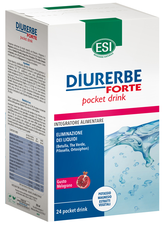 ESI DIURERBE FORTE POCKET DRINK MELOGRANO 24 X 20 ML - doctorpill.it