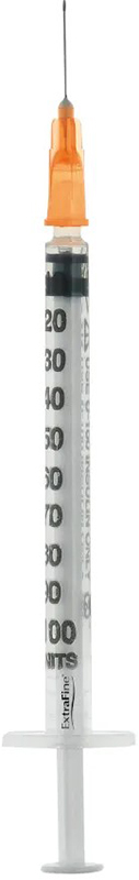 SIRINGA PER INSULINA EXTRAFINE 1ML 100 UI AGO REMOVIBILE 25 GAUGE 0,5X16 MM 1 PEZZO - doctorpill.it