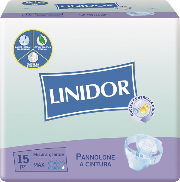 PANNOLONE LINIDOR A CINTURA MAXI MISURA GRANDE 15 PEZZI - doctorpill.it