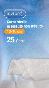 ALVITA GARZA STERILE IN TESSUTO NON TESSUTO 10X10CM 25 PEZZI - doctorpill.it