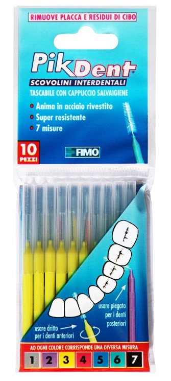 PIKDENT STUZZICOLINO 3 GIALLO 10 PEZZI - doctorpill.it