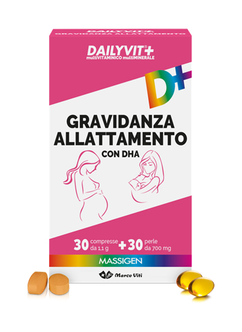 MASSIGEN GRAVIDANZA ALLATTAMENTO CON ACIDO FOLICO MULTIVITAMINICO E MULTIMINERALE 30 COMPRESSE RIVESTITE DA 1,1 G + 30 PERLE DA 700 MG - doctorpill.it