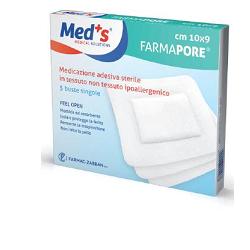 CEROTTO MEDS FARMAPORE STERILE CON TAMPONE DI GARZA CENTRALE E BORDI ADESIVI 6X9 CM 5 PEZZI - doctorpill.it