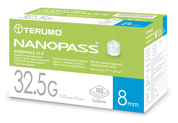AGO PER PENNA DA INSULINA NANOPASS 32,5 GAUGE LUNGHEZZA 8 MM 100 PEZZI - doctorpill.it