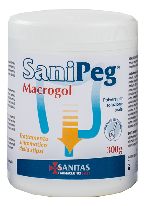 SANIPEG MACROGOL POLVERE PER SOLUZIONE ORALE BARATTOLO 300 G - doctorpill.it