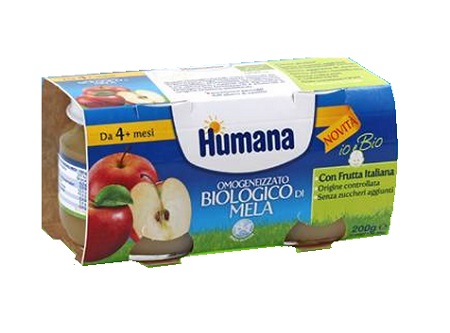 HUMANA OMOGENEIZZATO MELA BIO 2 VASETTI 100G - doctorpill.it