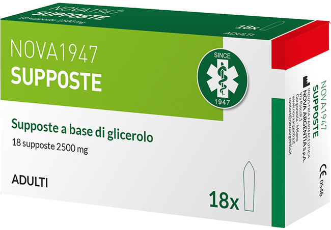 NOVA1947 GLICEROLO 2500MG SUPPOSTE ADULTI 18 PEZZI - doctorpill.it