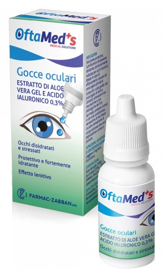 OFTAMED'S GOCCE OCULARI OCCHI DISIDRATATI E STRESSATI ESTRATTO ALOE VERA GEL E ACIDO IALURONICO 0,3% 10 ML - doctorpill.it