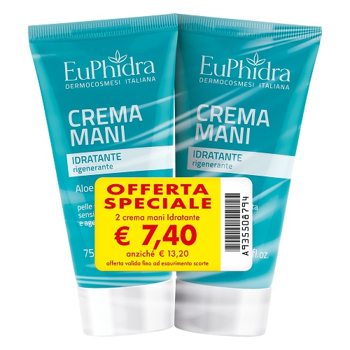 EUPHIDRA ABBINATA CREMA MANI IDRATANTE TERMOFORMATI 2 PEZZI - doctorpill.it