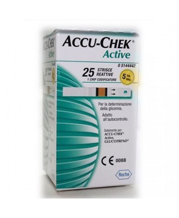 STRISCE MISURAZIONE GLICEMIA ACCU-CHEK ACTIVE STRIPS 25 PEZZI INF RETAIL - doctorpill.it