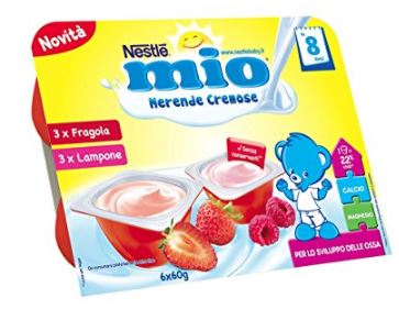 MIO MERENDA CREMOSA FRAGOLA + LAMPONE 6 X 60 G - doctorpill.it