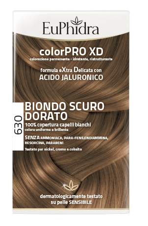 EUPHIDRA COLORPRO XD 630 BIONDO SCURO DORATO GEL COLORANTE CAPELLI IN FLACONE + ATTIVANTE + BALSAMO + GUANTI - doctorpill.it