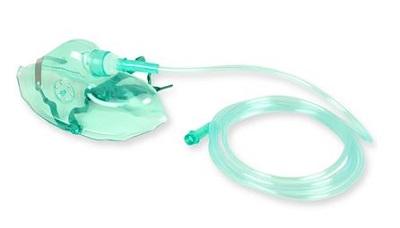 MASCHERA PER OSSIGENO IN PVC PER ADULTI CON TUBO LUNGHEZZA 210 CM CLIP STRINGINASO REGOLABILE FETTUCCIA ELASTICA - doctorpill.it