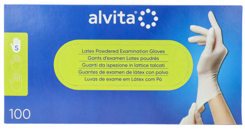 GUANTI DA ISPEZIONE ALVITA IN LATTICE TALCATI S 100 PEZZI - doctorpill.it