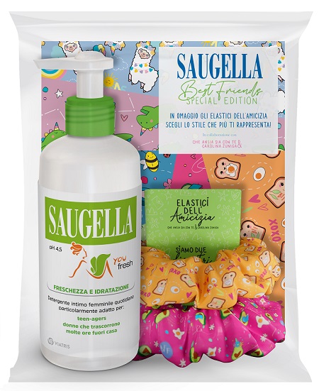 SAUGELLA BUNDLE YOU FRESH PH 4,5 DETERGENTE INTIMO FRESCHEZZA E IDRATAZIONE + SCRUNCHIES IN OMAGGIO - doctorpill.it
