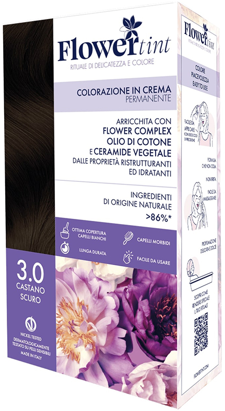 FLOWERTINT COLORAZIONE IN CREMA PERMANENTE 3,0 CASTANO SCURO - doctorpill.it