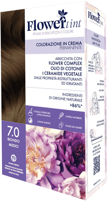 FLOWERTINT COLORAZIONE IN CREMA PERMANENTE 7,0 BIONDO MEDIO - doctorpill.it