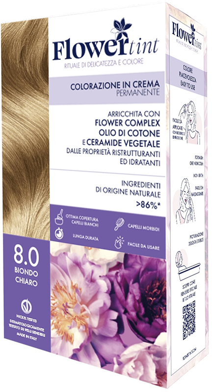 FLOWERTINT COLORAZIONE IN CREMA PERMANENTE 8,0 BIONDO CHIARO - doctorpill.it