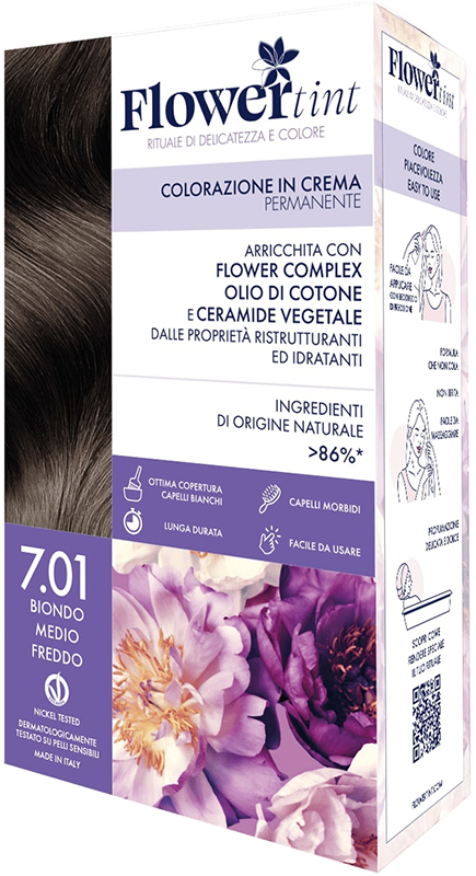 FLOWERTINT COLORAZIONE IN CREMA PERMANENTE 7,01 BIONDO MEDIO FREDDO - doctorpill.it