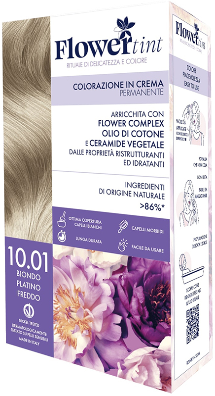 FLOWERTINT COLORAZIONE IN CREMA PERMANENTE 10,01 BIONDO PLATINO FREDDO - doctorpill.it