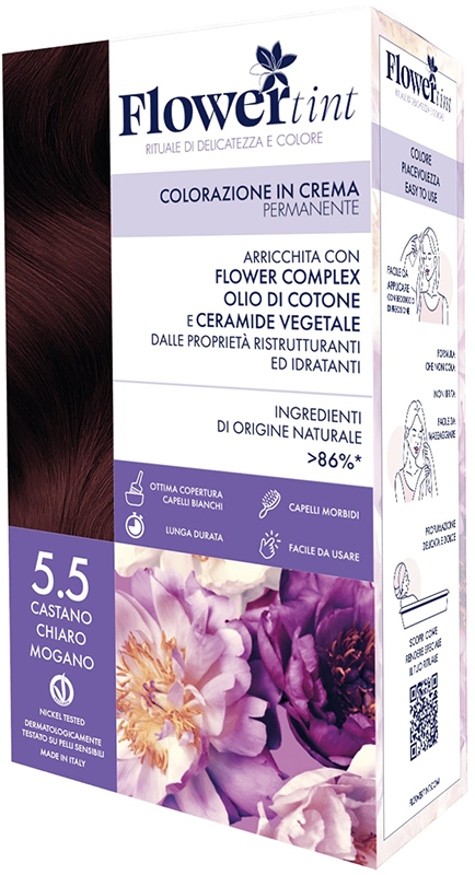 FLOWERTINT COLORAZIONE IN CREMA PERMANENTE 5,5 CASTANO CHIARO MOGANO - doctorpill.it