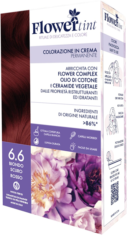 FLOWERTINT COLORAZIONE IN CREMA PERMANENTE 6,6 BIONDO SCURO ROSSO - doctorpill.it