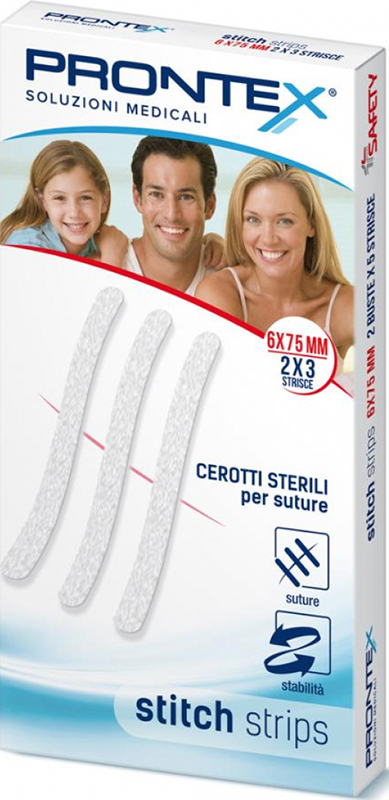 PRONTEX STITCH STRIPS 6X75 10 PEZZI - doctorpill.it