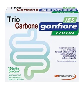 TRIOCARBONE GONFIORE IBS 10 BUSTE DUOCAM DA 2 G + 1,5 G - doctorpill.it
