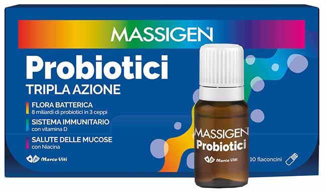 MASSIGEN PROBIOTICI 10 FLACONCINI X 8 ML PREZZO PIENO - doctorpill.it