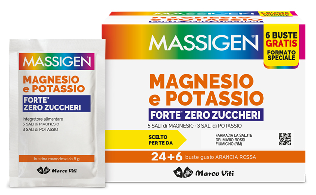 MASSIGEN MAGNESIO POTASSIO FORTE ZERO ZUCCHERO 24 BUSTINE + 6 BUSTINE - doctorpill.it