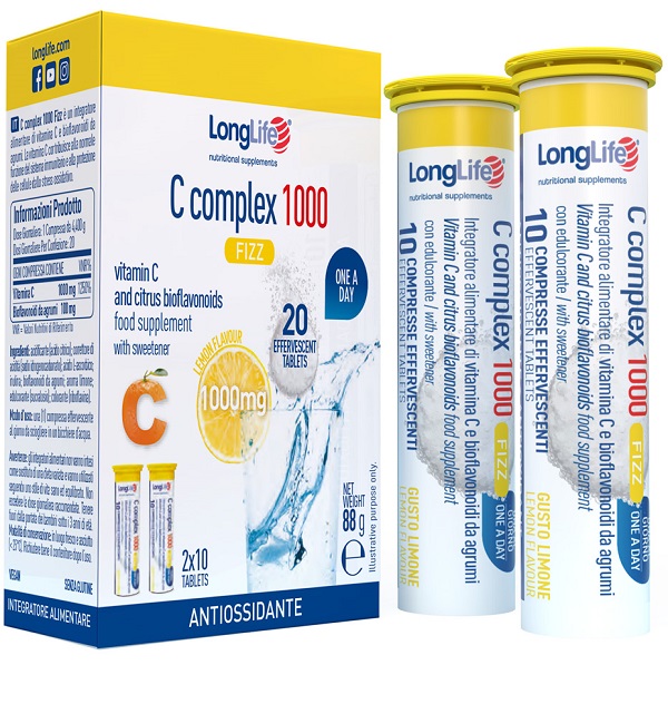 LONGLIFE C COMPLEX 1000 FIZZ 20 COMPRESSE EFFERVESCENTI - doctorpill.it